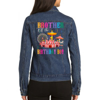 Brother Of The Birthday Boy Ringmaster Circus Birthday Party T Shirt Ladies Denim Jacket | Artistshot