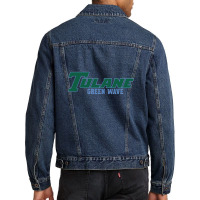 Tulane Green Gifts, Wave Wordmark Men Denim Jacket | Artistshot