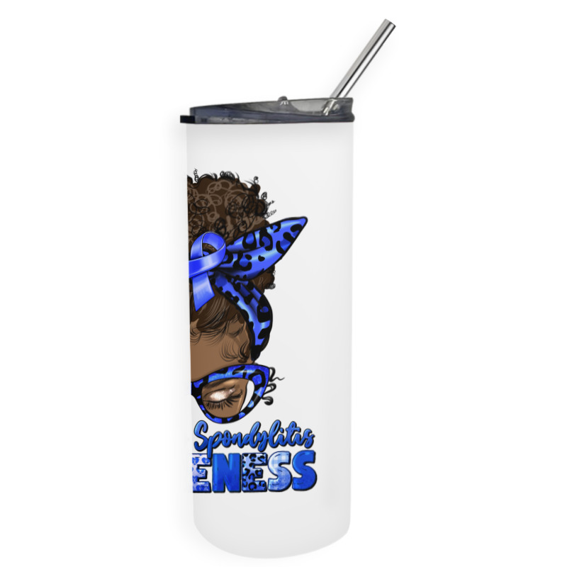 Ankylosing Spondylitis Awareness Afro Messy Bun Skinny Tumbler | Artistshot