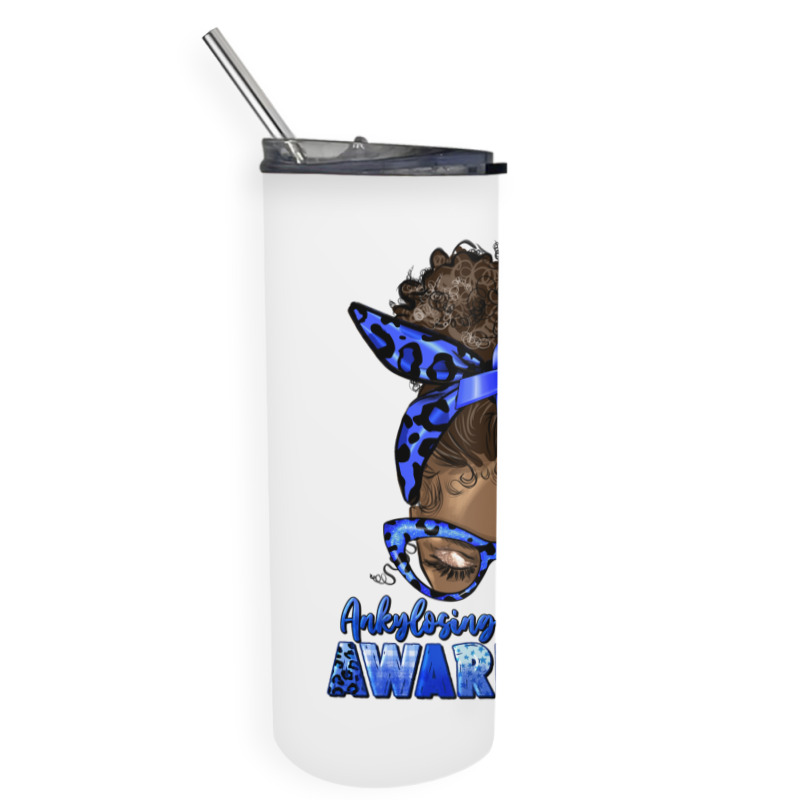 Ankylosing Spondylitis Awareness Afro Messy Bun Skinny Tumbler | Artistshot