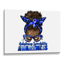 Ankylosing Spondylitis Awareness Afro Messy Bun Metal Print Horizontal | Artistshot