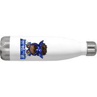 Ankylosing Spondylitis Awareness Afro Messy Bun Stainless Steel Water Bottle | Artistshot