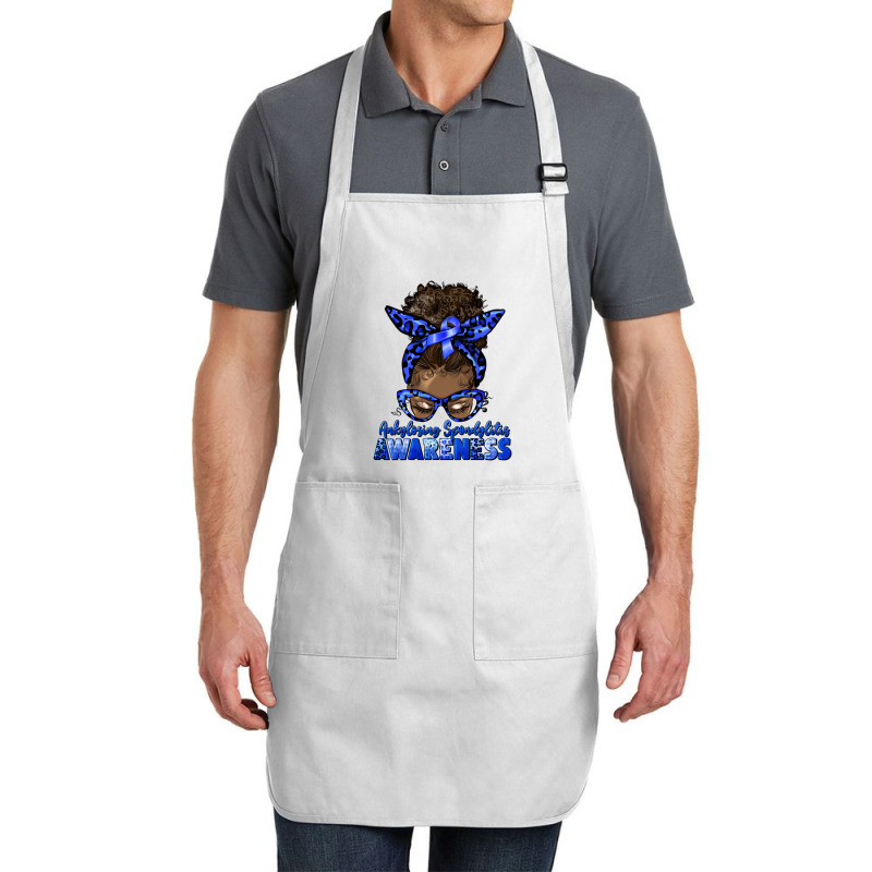 Ankylosing Spondylitis Awareness Afro Messy Bun Full-length Apron | Artistshot