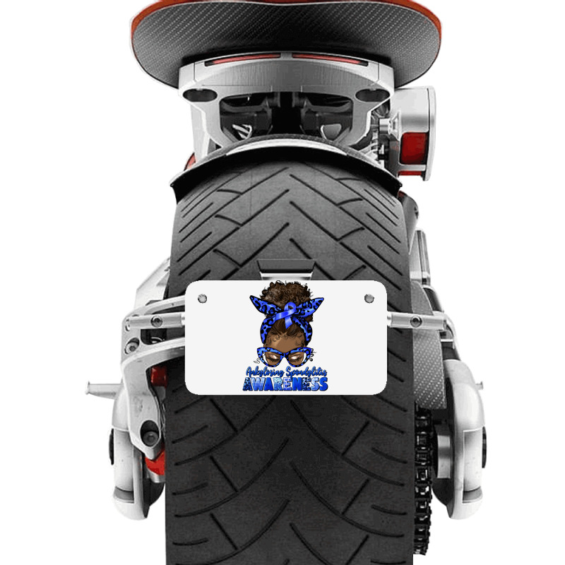 Ankylosing Spondylitis Awareness Afro Messy Bun Motorcycle License Plate | Artistshot