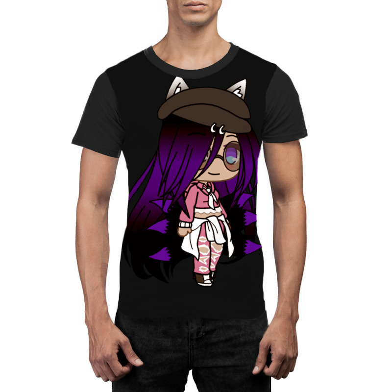 Cute Chibi Style Kawaii Anime Girl With Fox Ears And Tails Pullover Ho Graphic T-shirt | Artistshot