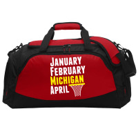 January February Michigan April - March Madness Basketball Active Duffel | Artistshot