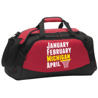 January February Michigan April - March Madness Basketball Active Duffel | Artistshot