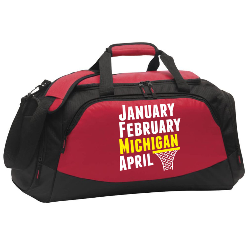 January February Michigan April - March Madness Basketball Active Duffel | Artistshot