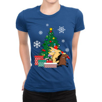 Angry Beavers Around The Christmas Tree Ladies Fitted T-shirt | Artistshot