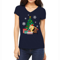 Angry Beavers Around The Christmas Tree Women's V-neck T-shirt | Artistshot