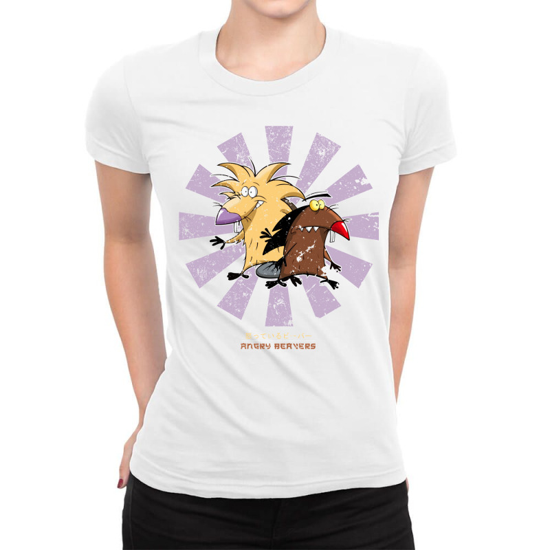 Angry Beavers Retro Japanese Ladies Fitted T-Shirt by deevdrahax | Artistshot