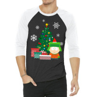 Kyle Around The Christmas Tree South Park 3/4 Sleeve Shirt | Artistshot