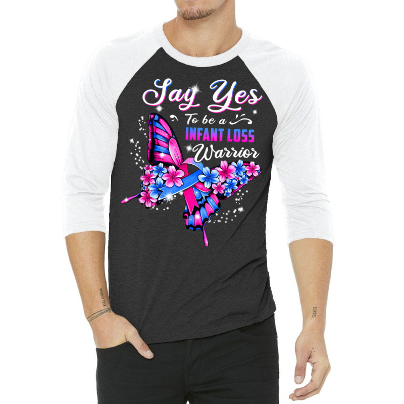 Infant Loss Warrior Pink And Blue Butterfly Womens T Shirt 3/4 Sleeve Shirt | Artistshot