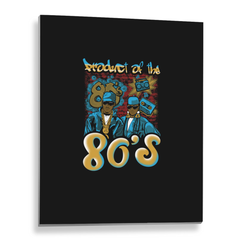 Cute Product Of The 80s Party Neon Colors Music Pop Tee Design Print Metal Print Vertical | Artistshot