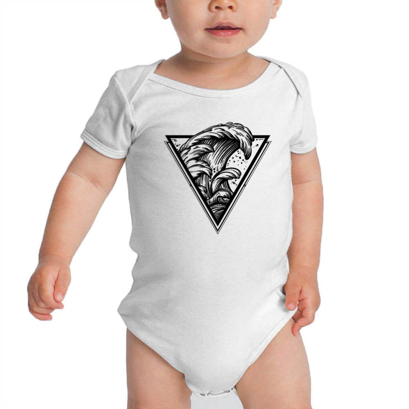 Wave In Triangle For Light Baby Bodysuit by Gurkan | Artistshot