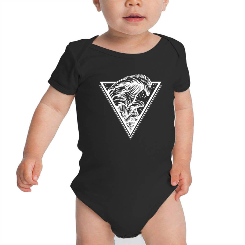 Wave In Triangle For Dark Baby Bodysuit by Gurkan | Artistshot