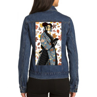 Red Bun Samurai Ladies Denim Jacket | Artistshot