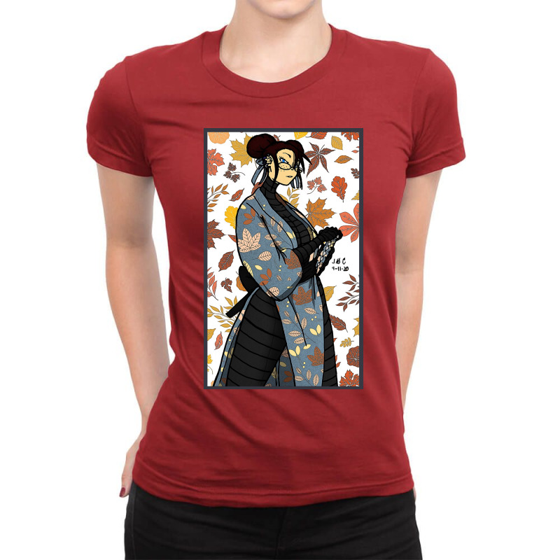 Red Bun Samurai Ladies Fitted T-Shirt by J D.C. Illustrations | Artistshot