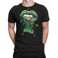 Bite Lips Drip Mardi Festival Parade Beads Mardi Gras T Shirt T-shirt | Artistshot