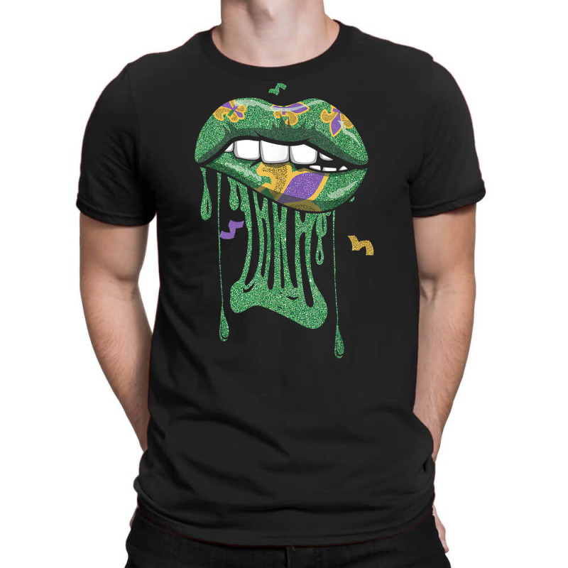 Bite Lips Drip Mardi Festival Parade Beads Mardi Gras T Shirt T-shirt | Artistshot