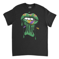 Bite Lips Drip Mardi Festival Parade Beads Mardi Gras T Shirt Classic T-shirt | Artistshot