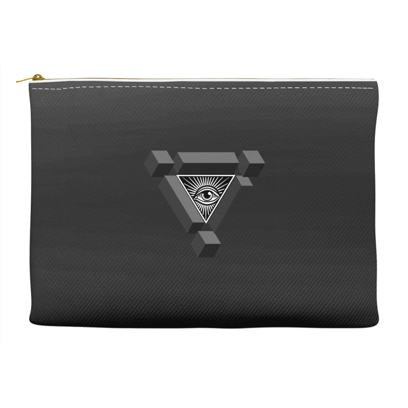 3d Freemasonry Illuminati Eye Of Providence Accessory Pouches | Artistshot