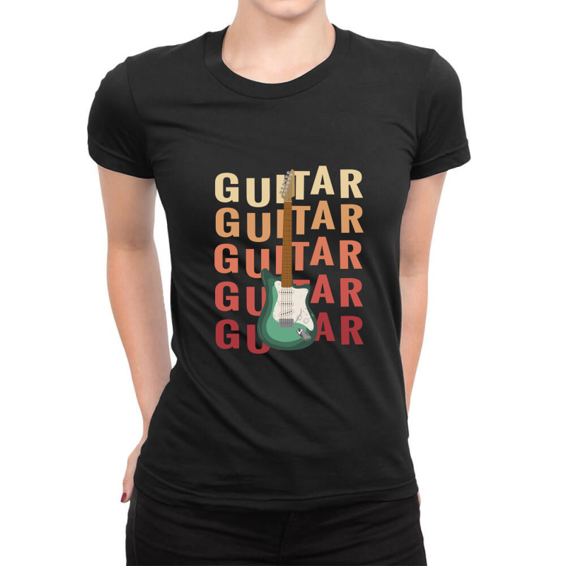 Rock Music Instrument Guitar Lover Guitarist Bass Guitar Ladies Fitted T-Shirt by FranklinTepper1 | Artistshot