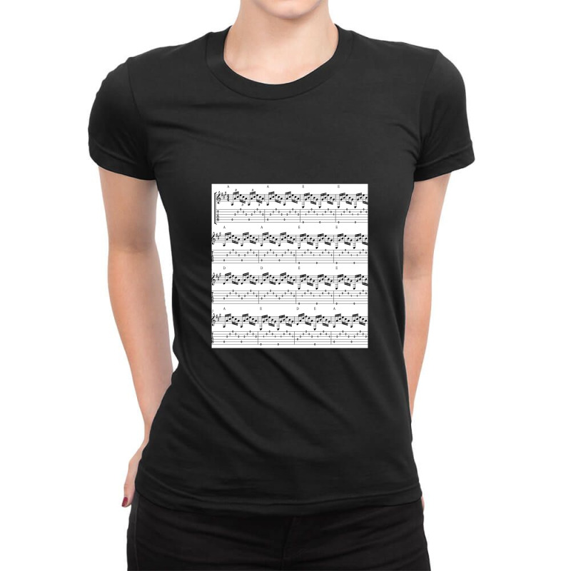 Music Notes Art Decor Sheet Music Staff Gift Ladies Fitted T-Shirt by JustinWinecoff | Artistshot