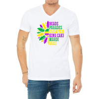 Beads Parades Crawfish King Cake Mardi Gras Celebration T Shirt V-neck Tee | Artistshot