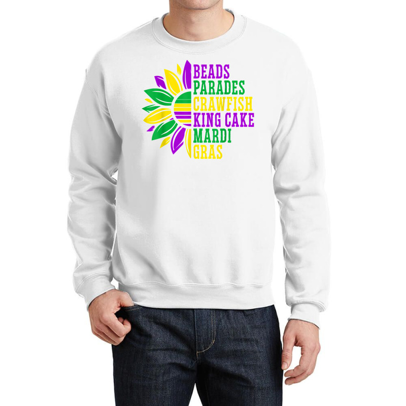 Beads Parades Crawfish King Cake Mardi Gras Celebration T Shirt Crewneck Sweatshirt | Artistshot