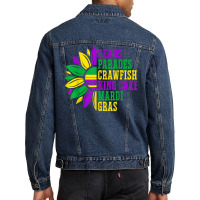 Beads Parades Crawfish King Cake Mardi Gras Celebration T Shirt Men Denim Jacket | Artistshot