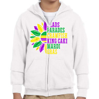 Beads Parades Crawfish King Cake Mardi Gras Celebration T Shirt Youth Zipper Hoodie | Artistshot