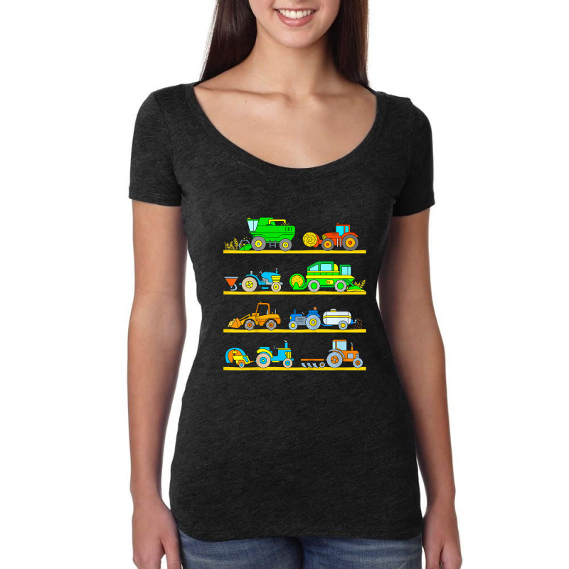 Kids Combine Harvester Farm Vehicles Tractor Boys Women's Triblend Scoop T-shirt by DanaMarieDeLosSantos | Artistshot