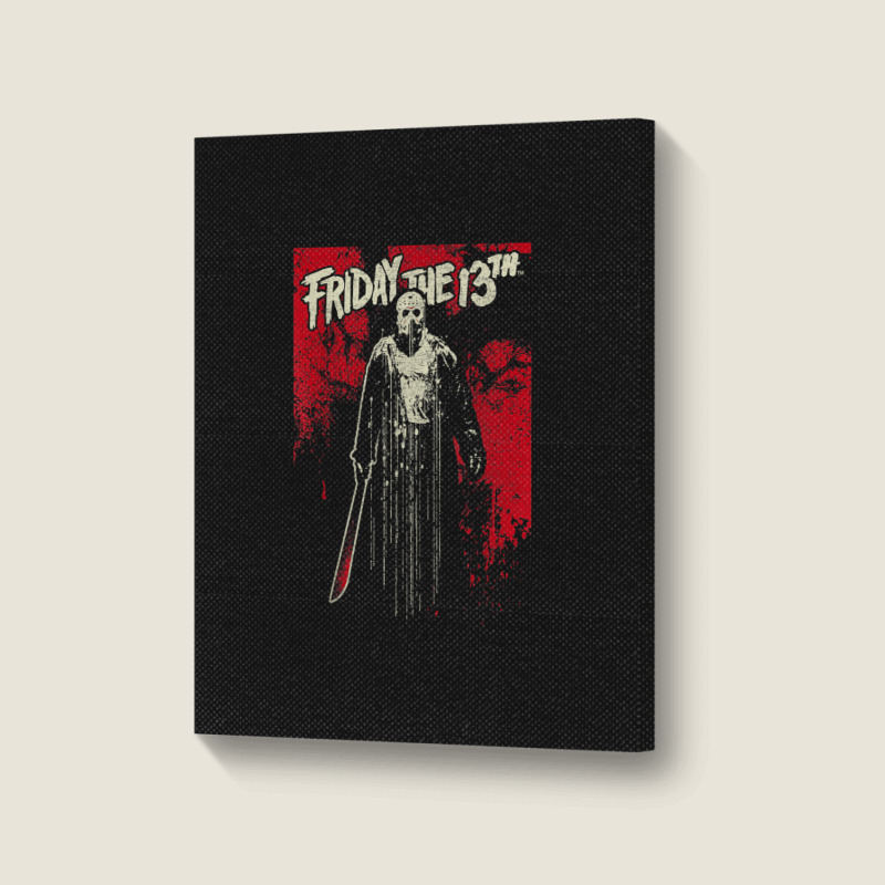 Friday The 13th Jason Drip T Shirt Portrait Canvas Print | Artistshot