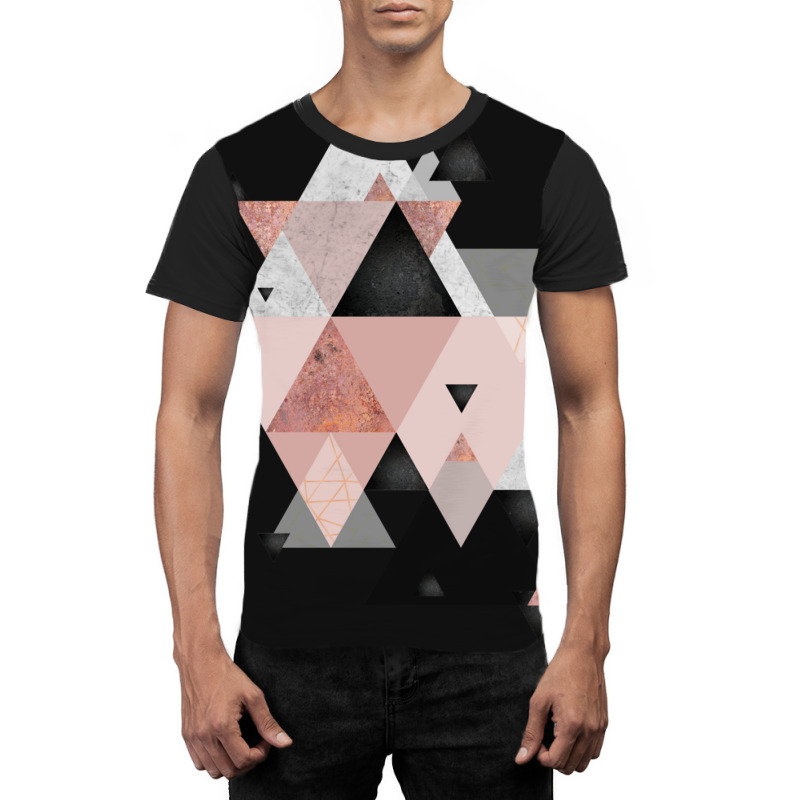 Geometric Compilation In Rose Gold And Blush Pink Graphic T-shirt | Artistshot