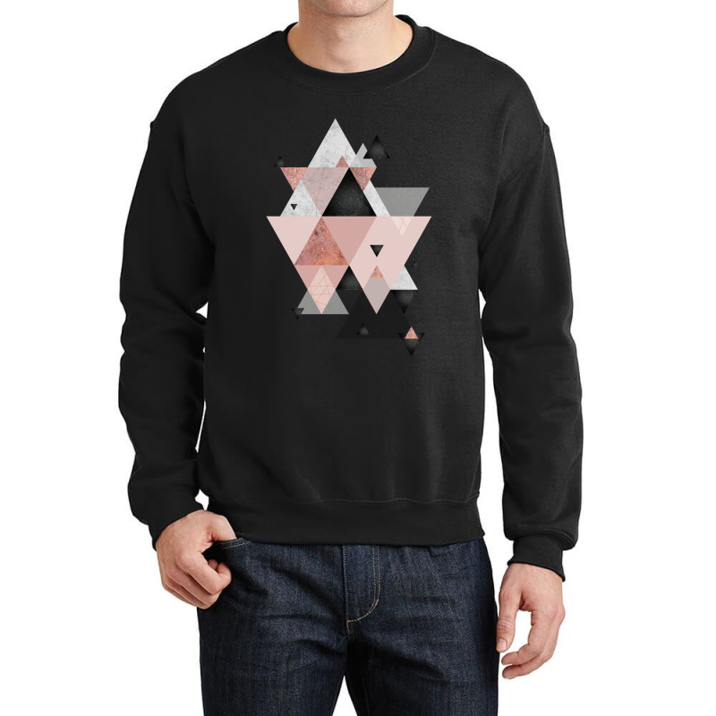 Geometric Compilation In Rose Gold And Blush Pink Crewneck Sweatshirt | Artistshot