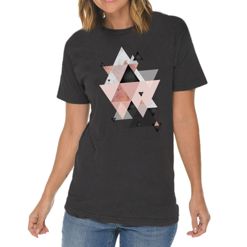 Geometric Compilation In Rose Gold And Blush Pink Vintage T-shirt | Artistshot