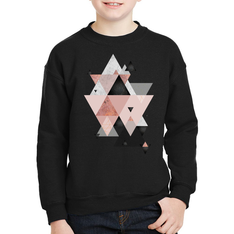 Geometric Compilation In Rose Gold And Blush Pink Youth Sweatshirt | Artistshot