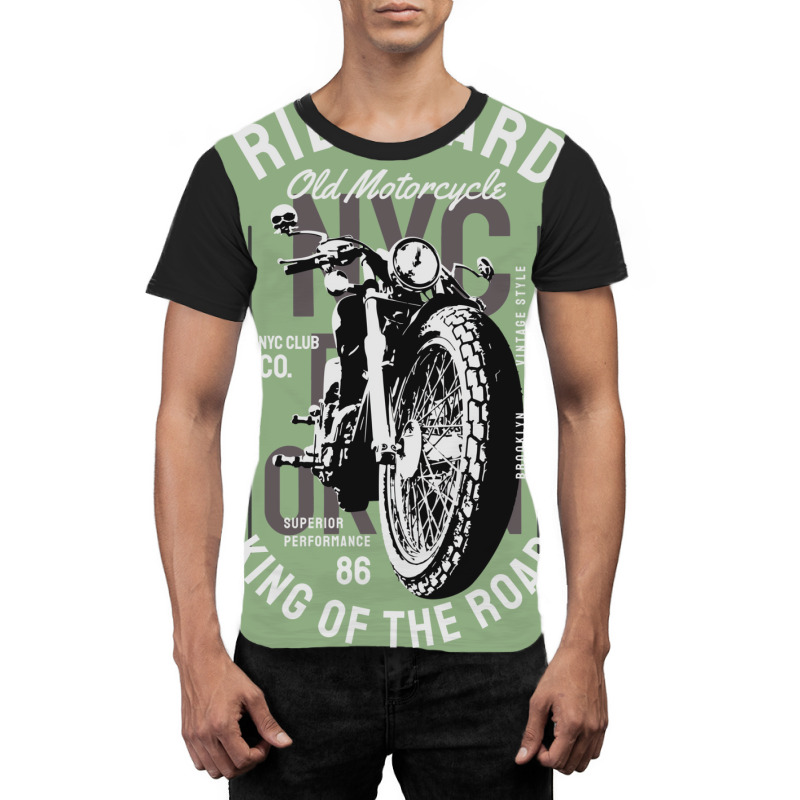 Ride Hard Old Motorcycle Graphic T-shirt by vilykinuef | Artistshot