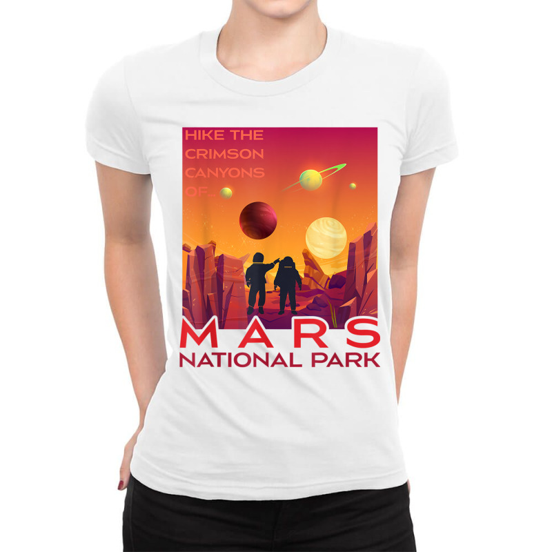 Mars National Park Vintage Sci Fi Martian Exploration Space T Shirt Ladies Fitted T-shirt | Artistshot