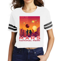 Mars National Park Vintage Sci Fi Martian Exploration Space T Shirt Scorecard Crop Tee | Artistshot