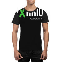 Mental Health Awareness Green Ribbon Graphic T-shirt | Artistshot