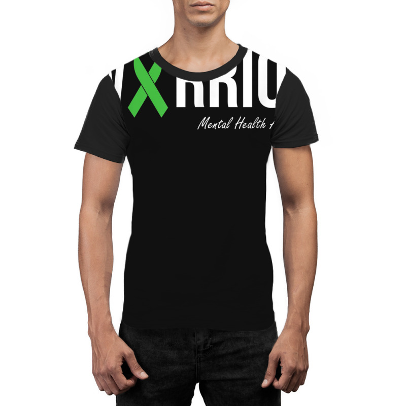 Mental Health Awareness Green Ribbon Graphic T-shirt | Artistshot