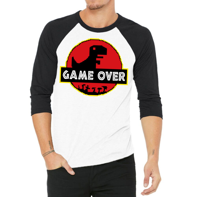 Game Over Video Dino Park No Internet Signal 3/4 Sleeve Shirt by glealcongerj | Artistshot