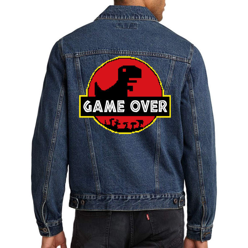 Game Over Video Dino Park No Internet Signal Men Denim Jacket by glealcongerj | Artistshot