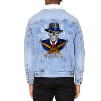 Gangster Skull Mafia Guns Arts Fog Dollars Money Unisex Sherpa-lined Denim Jacket | Artistshot