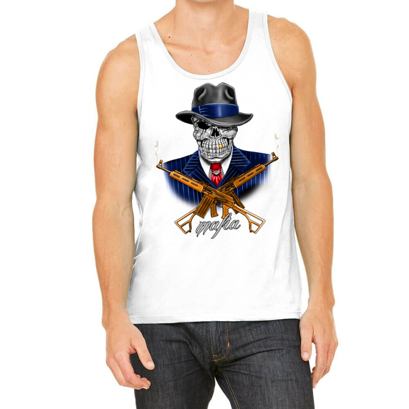 Gangster Skull Mafia Guns Arts Fog Dollars Money Tank Top by glealcongerj | Artistshot