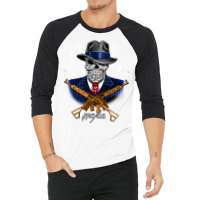 Gangster Skull Mafia Guns Arts Fog Dollars Money 3/4 Sleeve Shirt | Artistshot