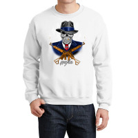 Gangster Skull Mafia Guns Arts Fog Dollars Money Crewneck Sweatshirt | Artistshot