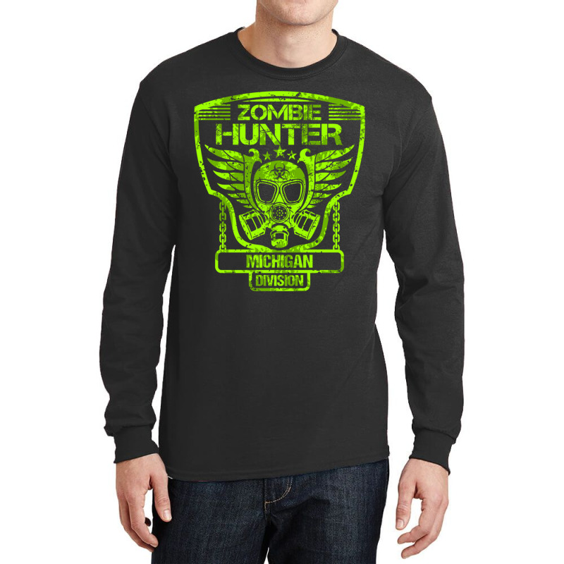 Michigan Zombie Hunter Hoodie Long Sleeve Shirts | Artistshot